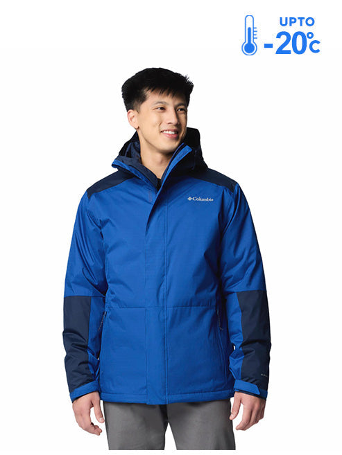 Columbia Men Blue Omni-Heat Reflective Point Park Hooded Interchange Jacket