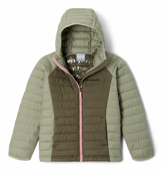 Columbia Kids Girls Olive Powder Lite Hooded Jacket