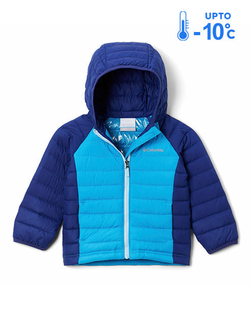 Columbia Kids Girls Blue Omni-Heat Reflective Powder Lite Hooded Down Jacket