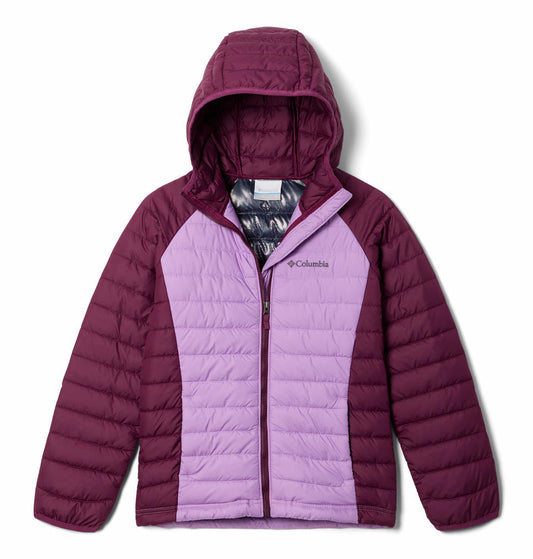 Columbia Kids Girls Purple Powder Lite Hooded Jacket