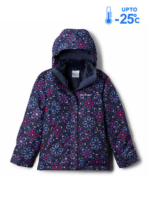 Columbia Kids Girls Purple Omni-Heat Reflective Bugaboo II Fleece Hooded Interchange Jacket