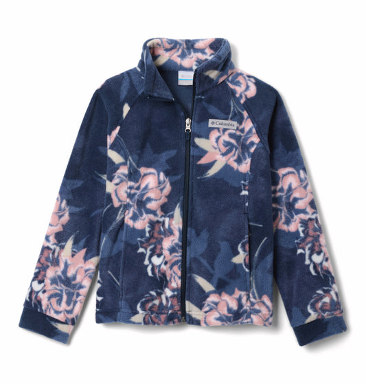 Columbia Kids Girls Navy Blue Benton Springs II Printed Fleece Jacket