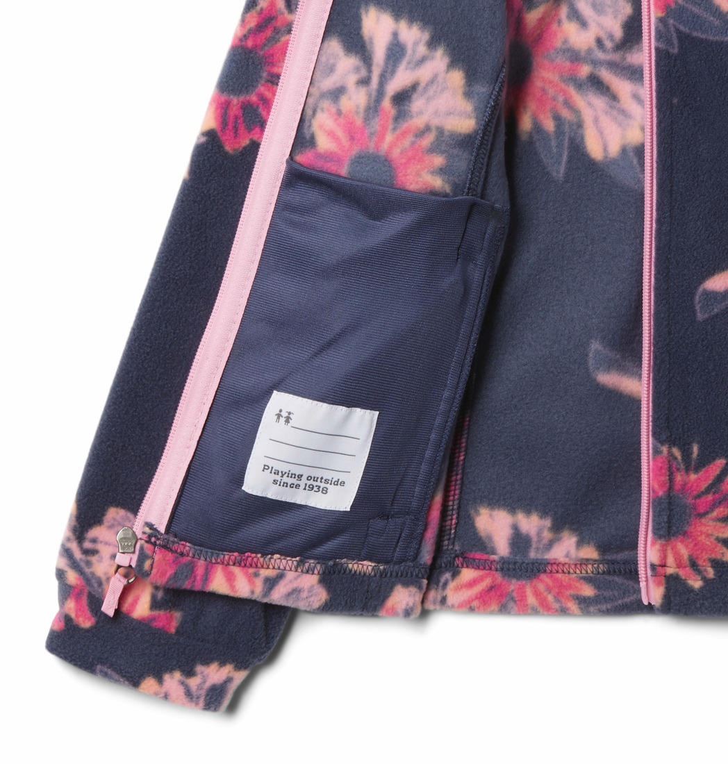 Columbia Kids Girls Navy Blue Benton Springs II Printed Fleece Jacket