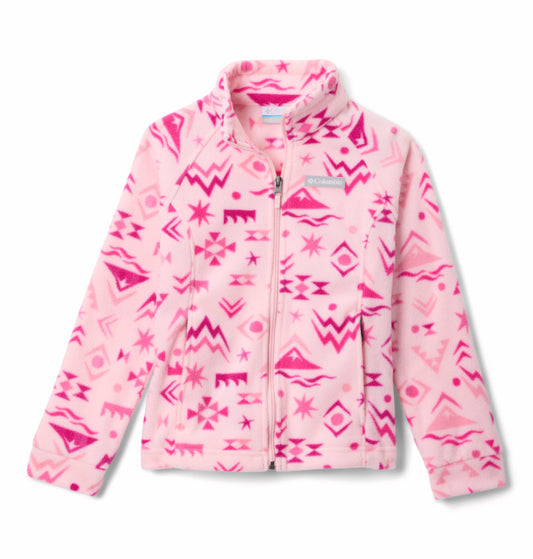 Columbia Kids Girls Pink Benton Springs II Printed Fleece Jacket