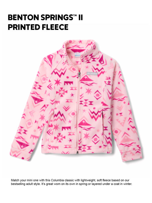 Columbia Kids Girls Pink Benton Springs II Printed Fleece Jacket