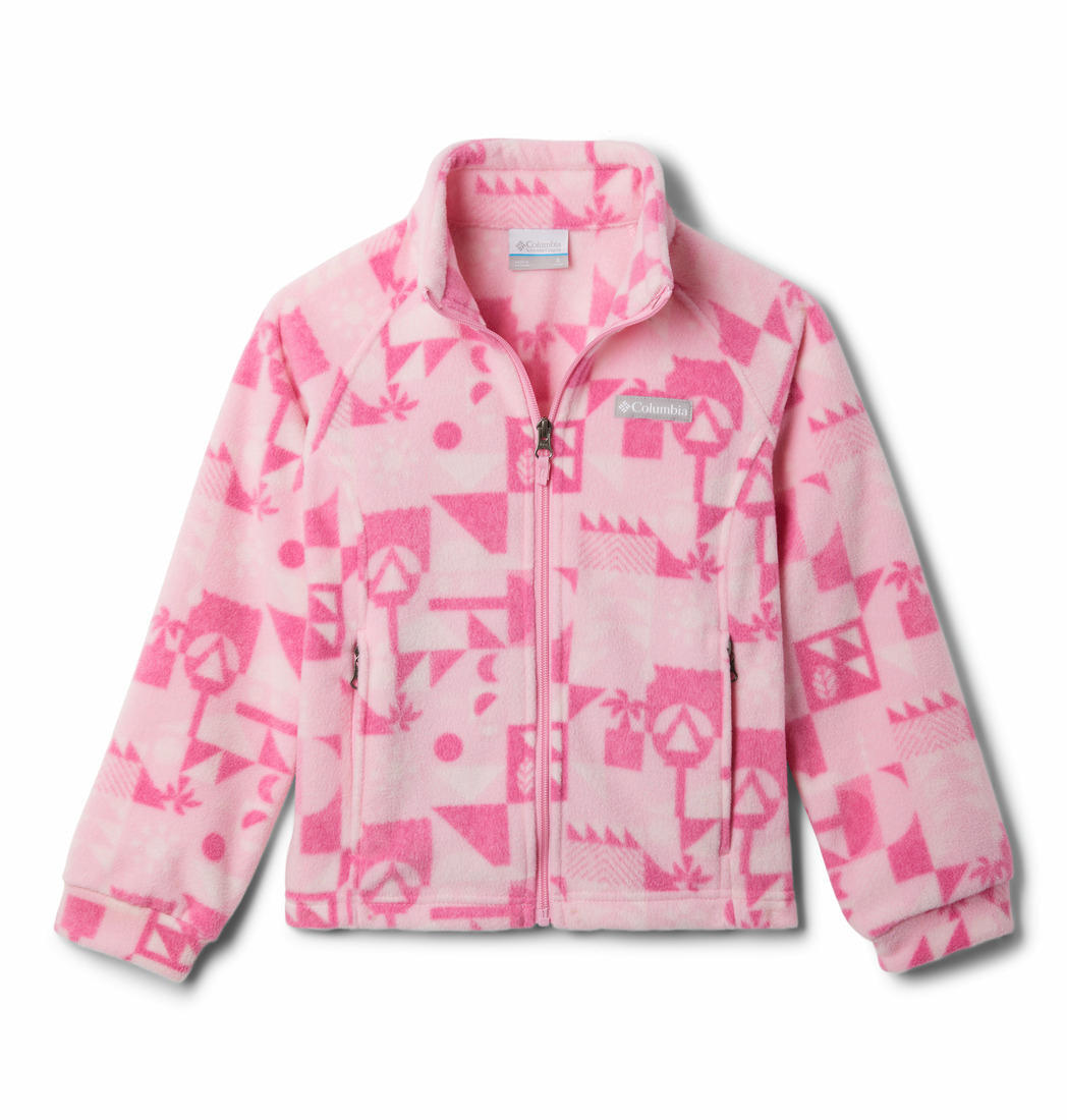 Columbia Kids Girls Pink Benton Springs II Printed Fleece Jacket