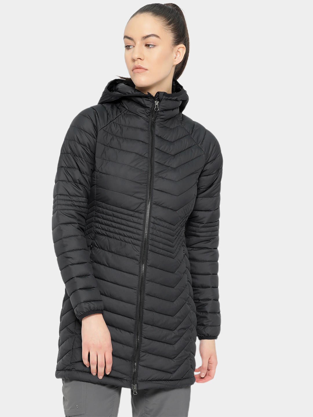 Columbia Women Black Powder Lite Mid Jacket