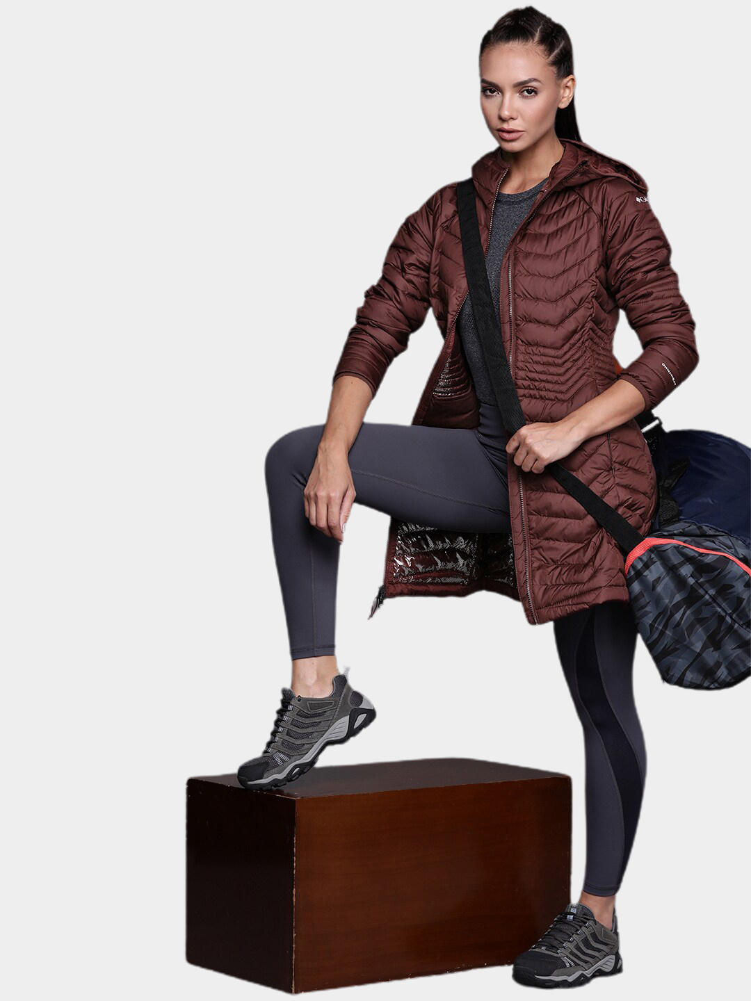 Columbia Women Maroon Powder Lite Mid Jacket