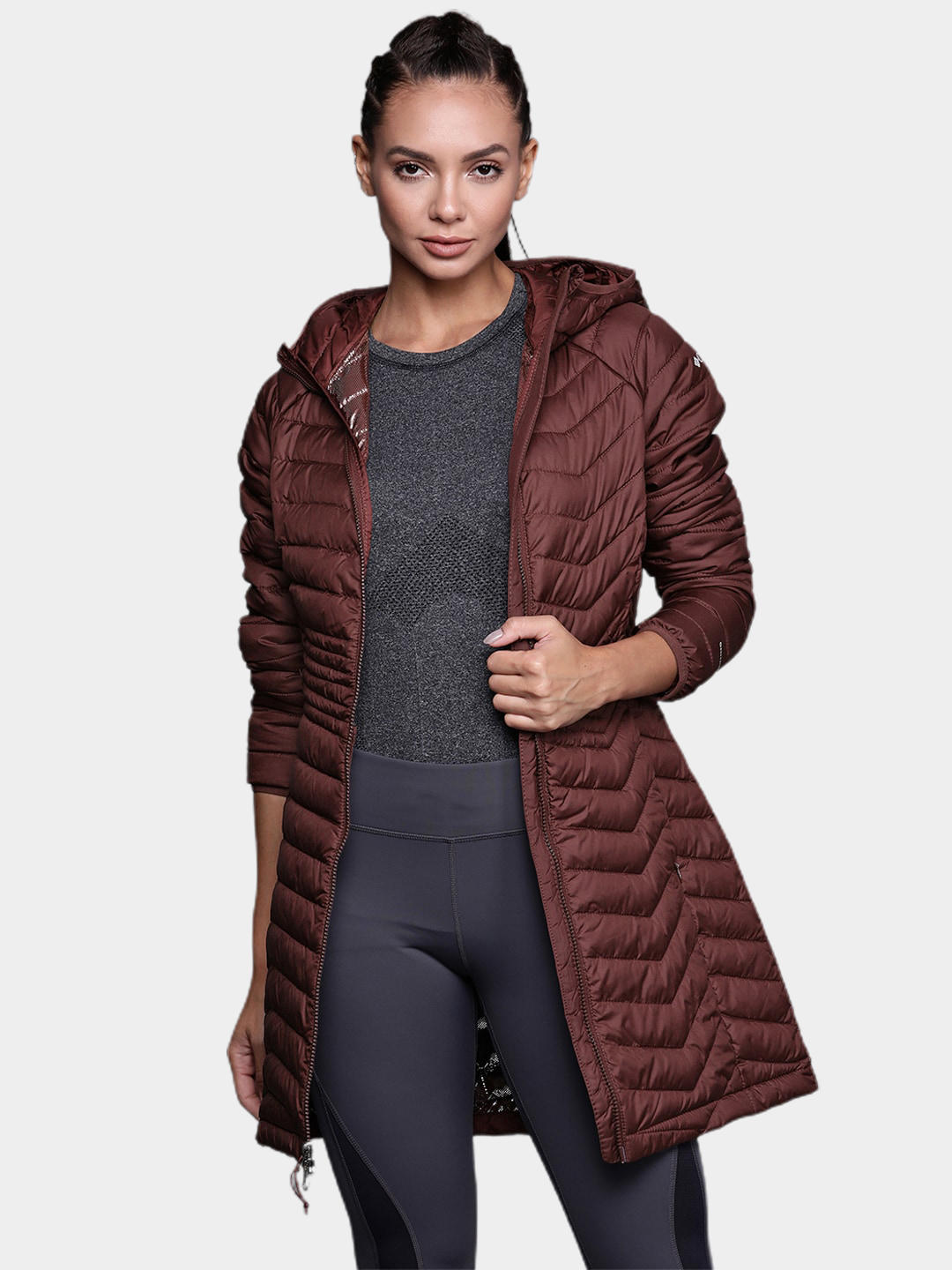Columbia Women Maroon Powder Lite Mid Jacket