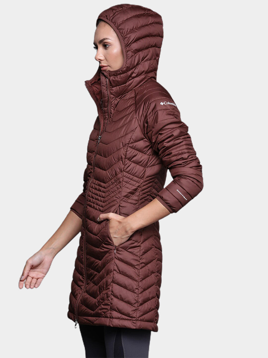 Columbia Women Maroon Powder Lite Mid Jacket