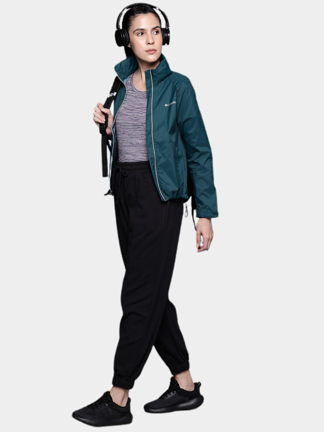 Columbia Women Navy Blue Switchback III Rain Jacket