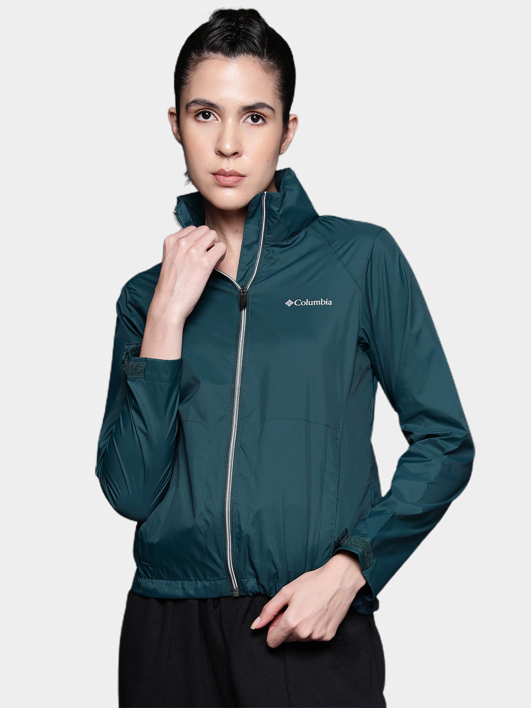 Columbia Women Navy Blue Switchback III Rain Jacket