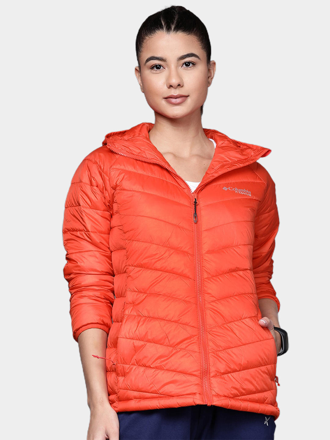 Columbia Women Orange Snow Country Hooded Jacket