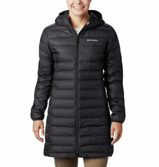 Columbia Women Black Lake 22 Down Long Hooded Jacket