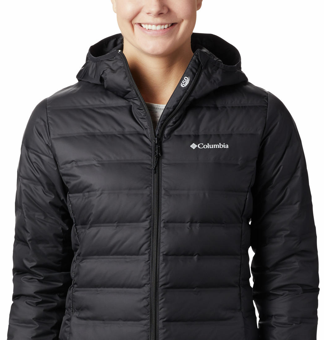 Columbia Women Black Lake 22 Down Long Hooded Jacket