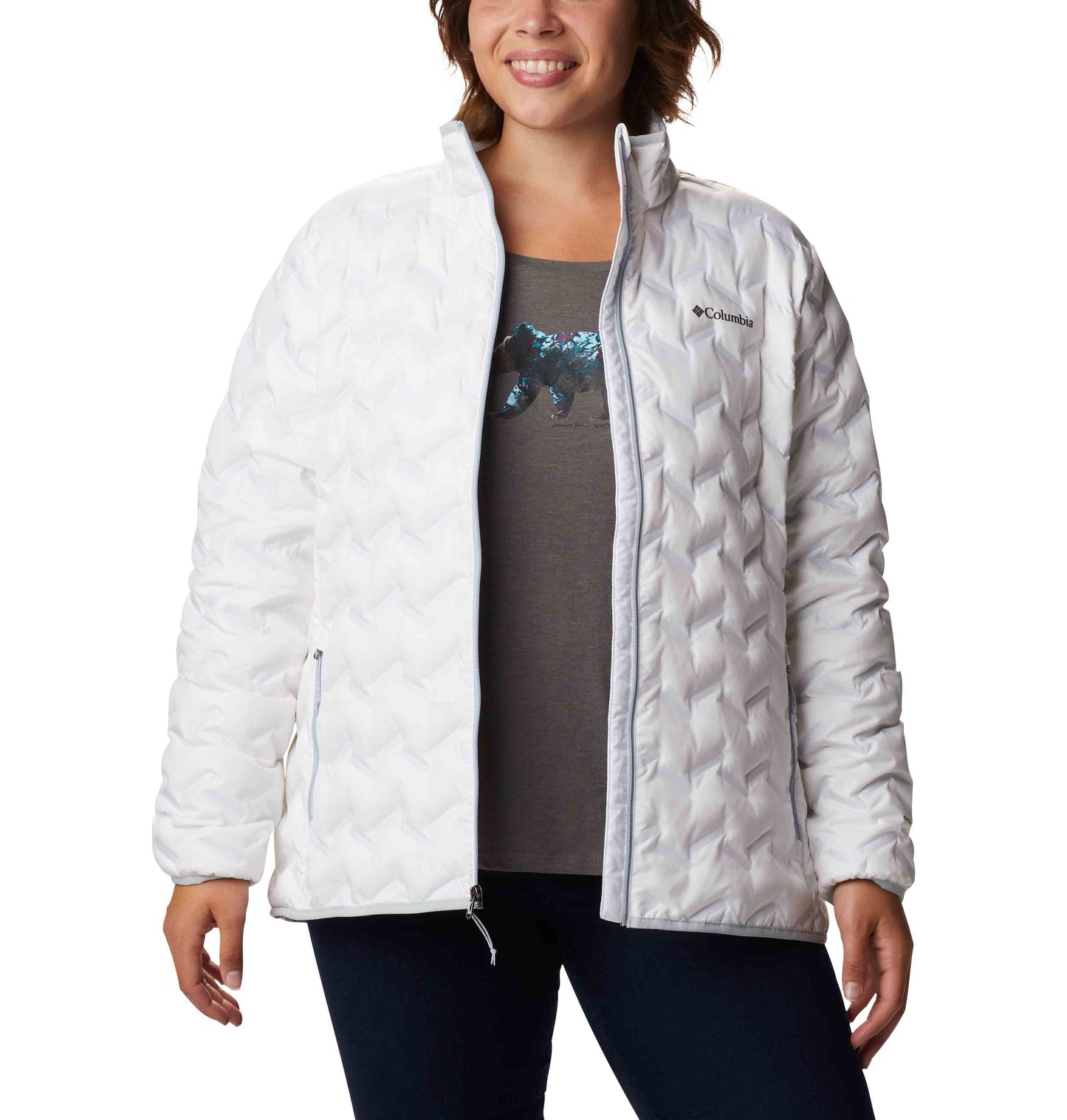 Columbia Women White Omni-Heat Reflective Delta Ridge Down Jacket