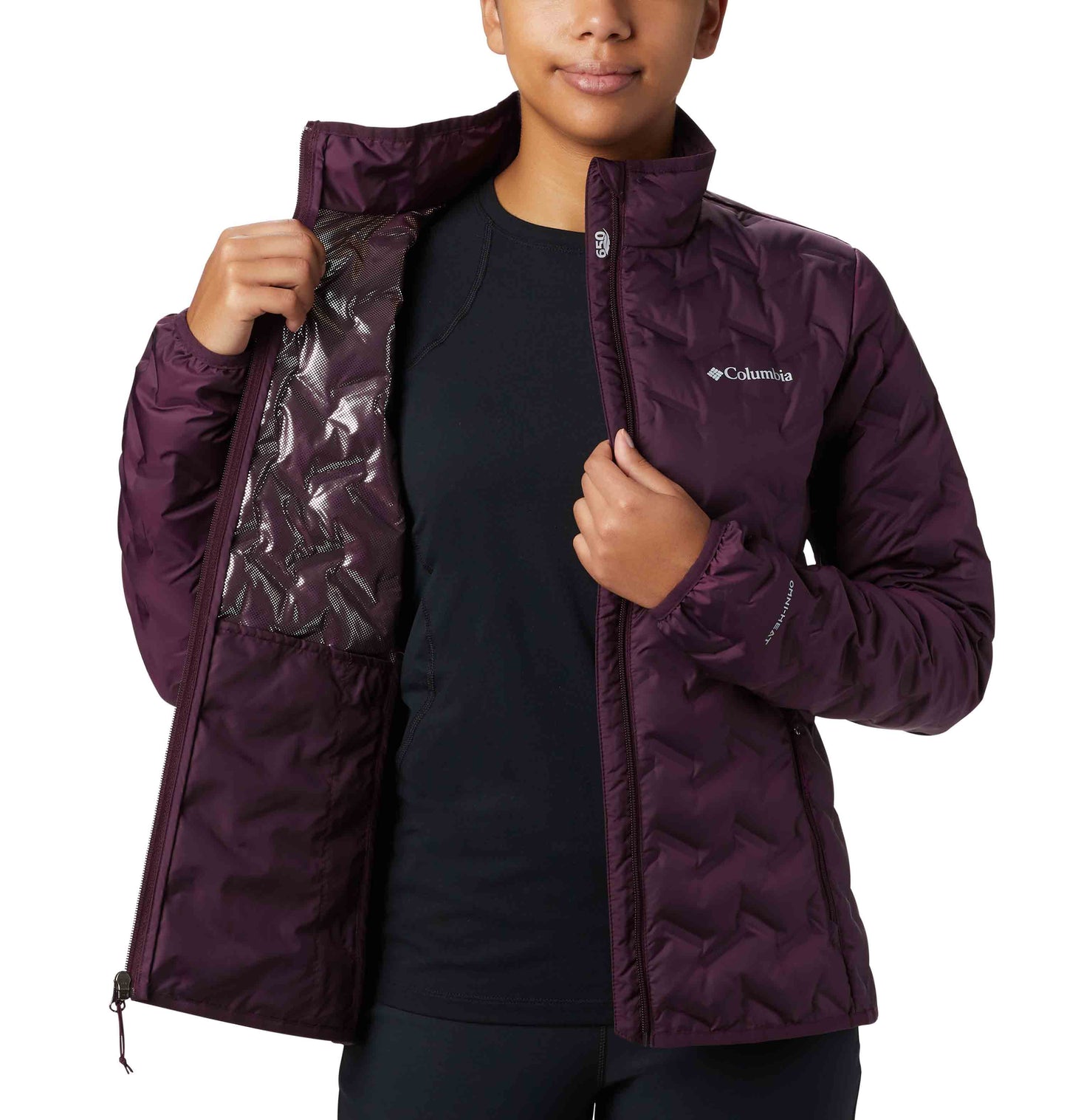 Columbia Women Maroon Delta Ridge Down Jacket