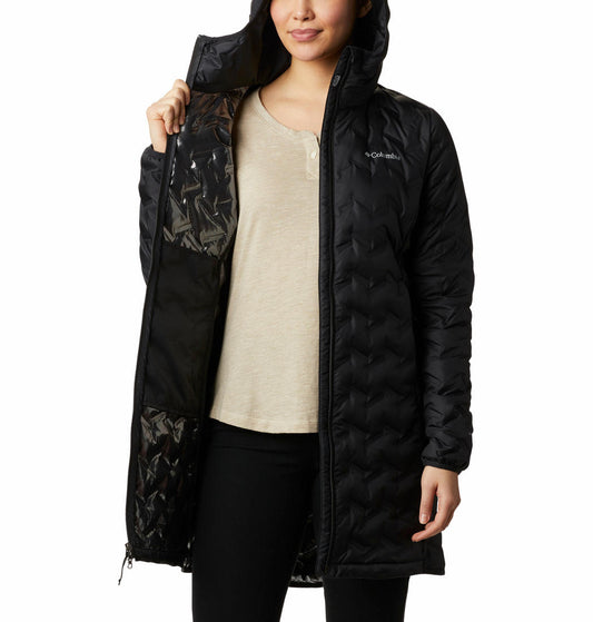 Columbia Women Black Delta Ridge Long Down Jacket
