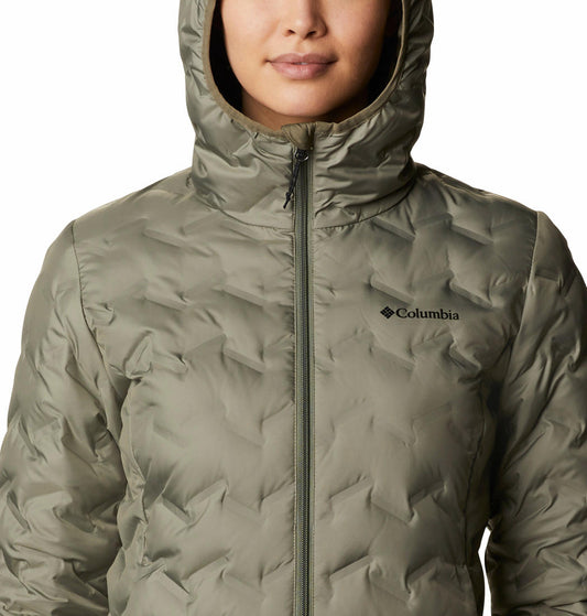 Columbia Women Olive Delta Ridge Long Down Jacket
