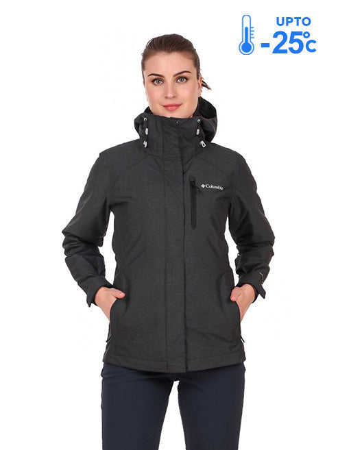 Columbia Women Black Omni-Heat Reflective Whirlibird IV Hooded Interchange Jacket