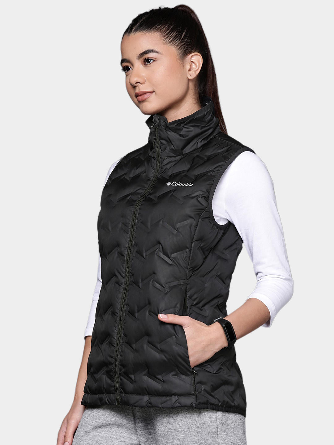 Columbia Women Black Delta Ridge Down Vest