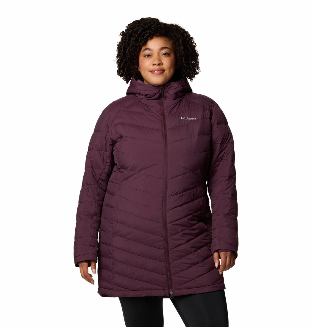 Columbia Women Red Omni-Heat Inifnity Joy Peak II Mid Hooded Down Jacket (Plus Size)
