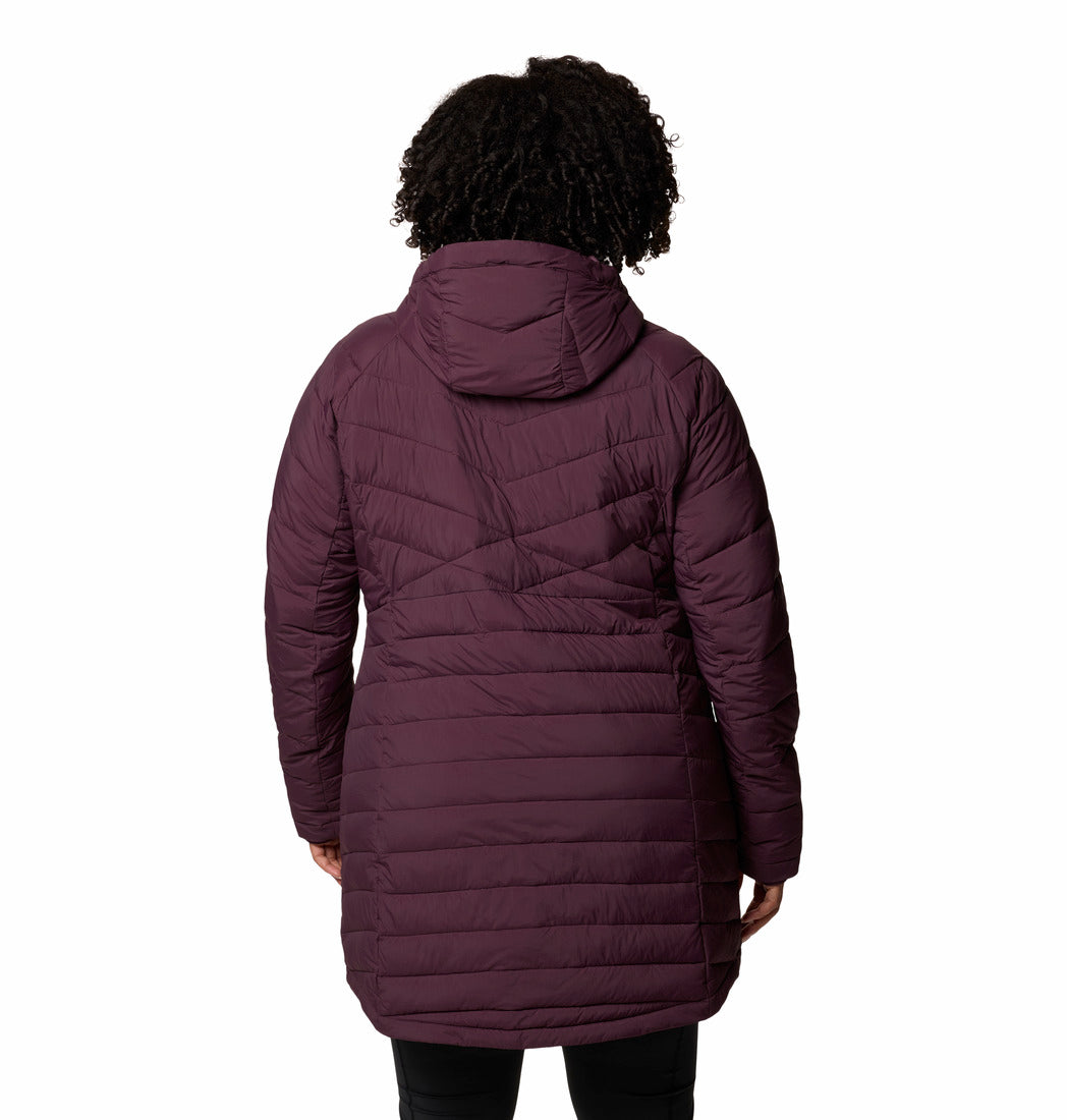 Columbia Women Red Omni-Heat Inifnity Joy Peak II Mid Hooded Down Jacket (Plus Size)