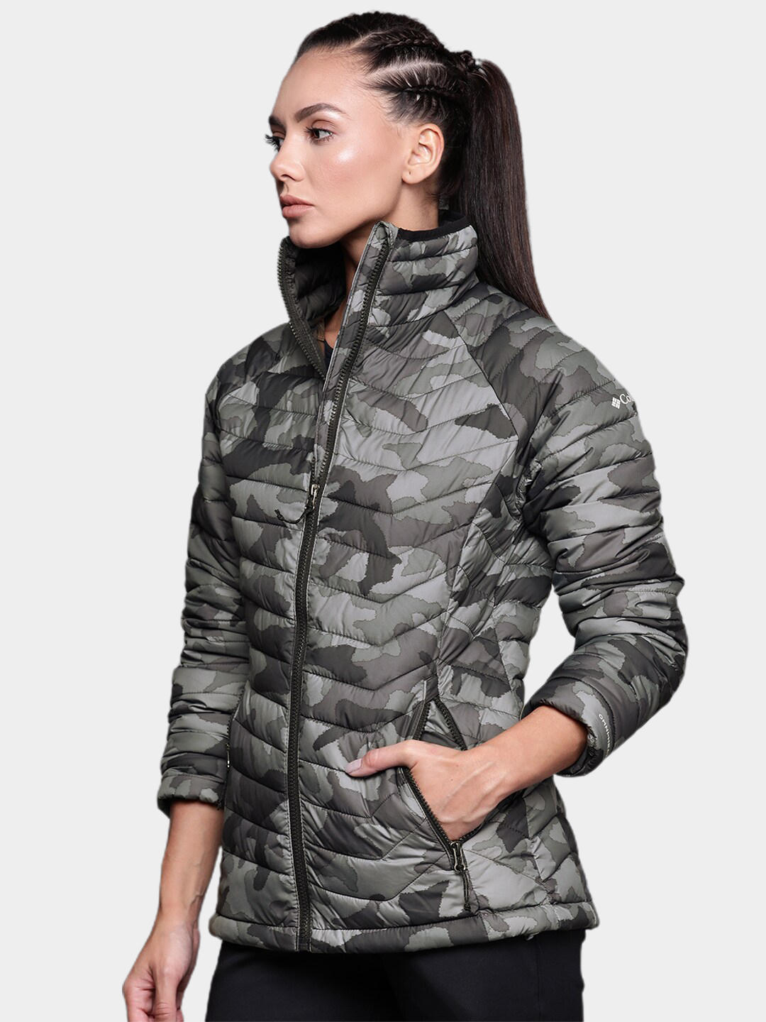 Columbia Women Grey Powder Lite Jacket