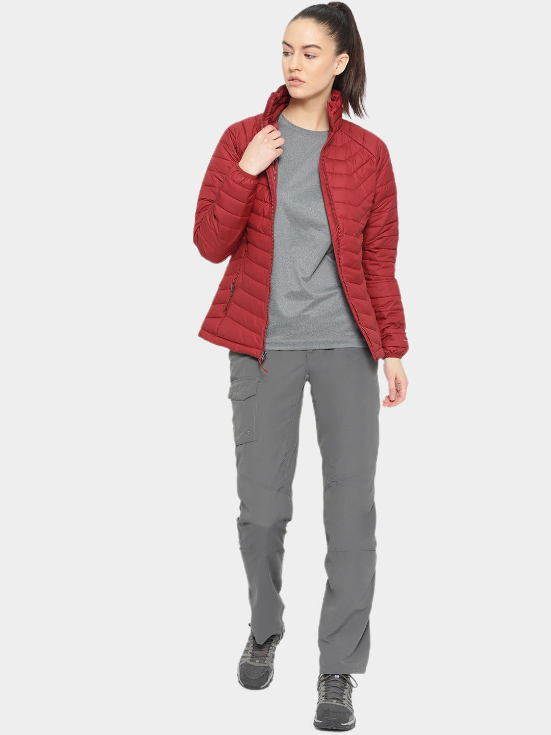 Columbia Women Red Powder Lite Jacket