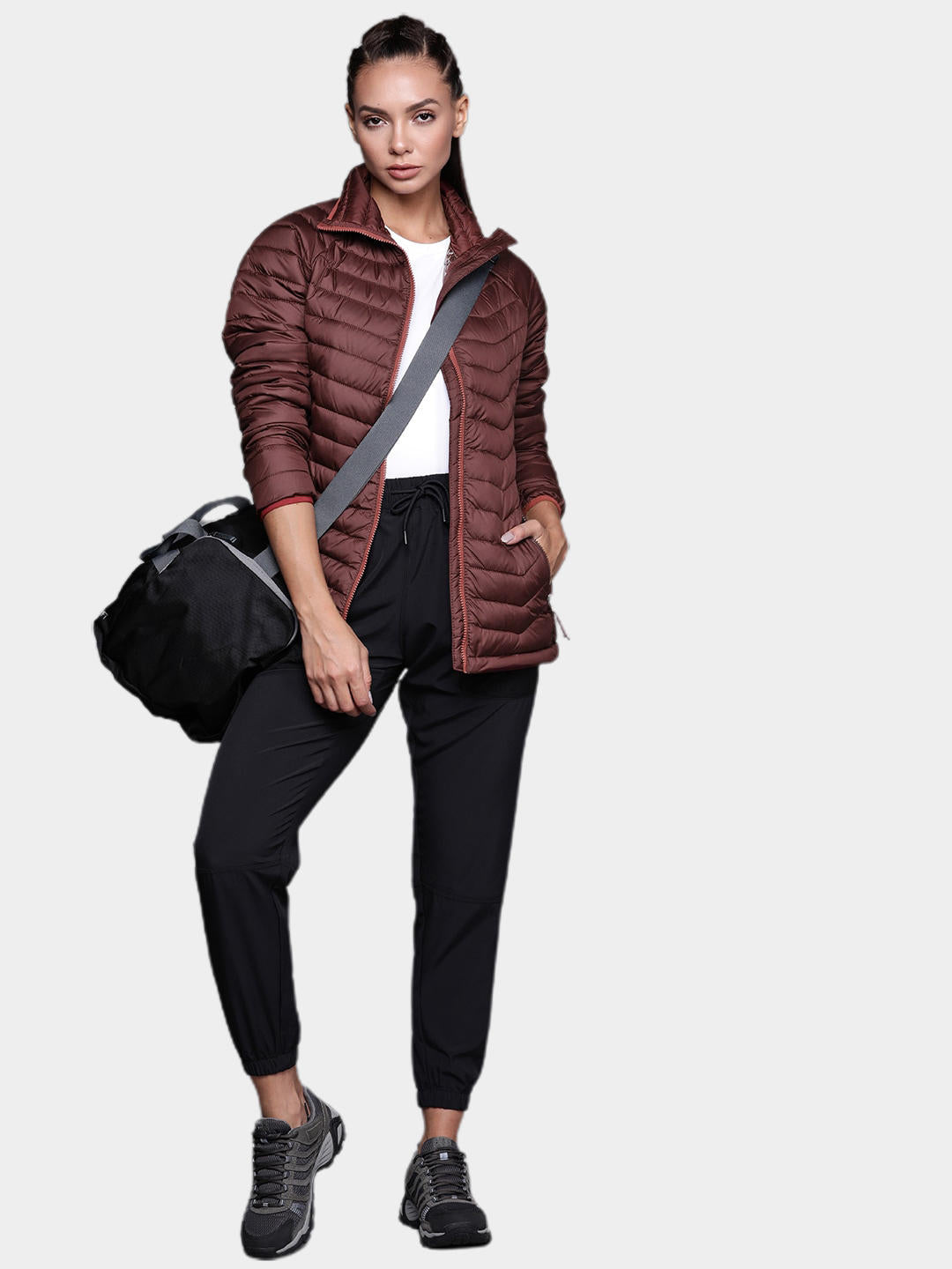 Columbia Women Maroon Powder Lite Jacket