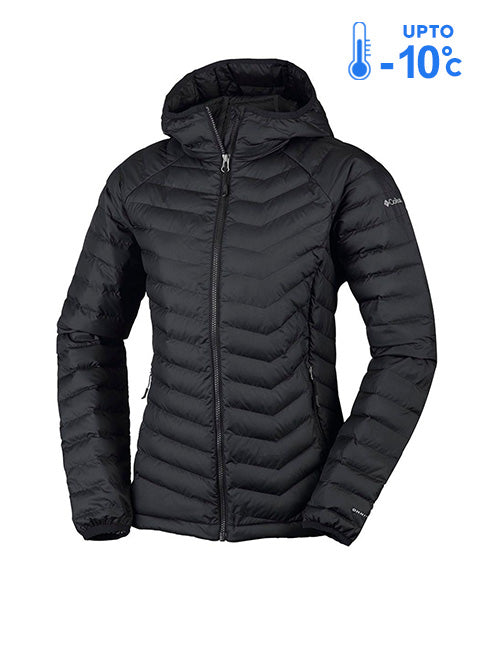 Columbia Women Black Omni-Heat Reflective Powder Lite Hooded Down Jacket