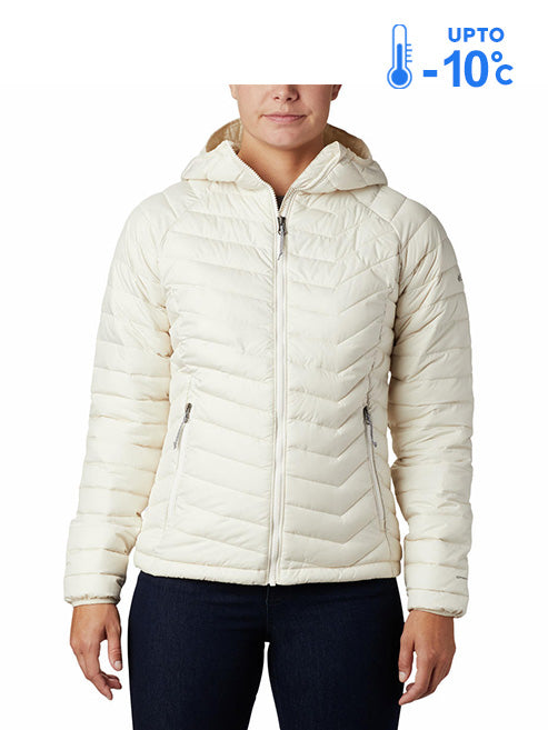Columbia Women White Powder Lite Hooded Jacket