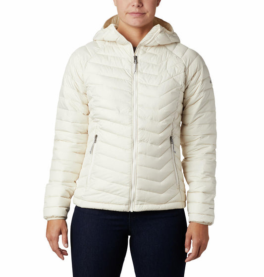 Columbia Women White Omni-Heat Reflective Powder Lite Hooded Jacket