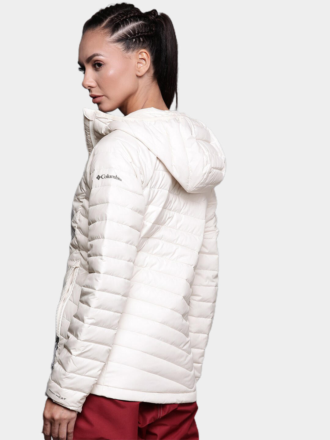 Columbia Women White Powder Lite Hooded Jacket