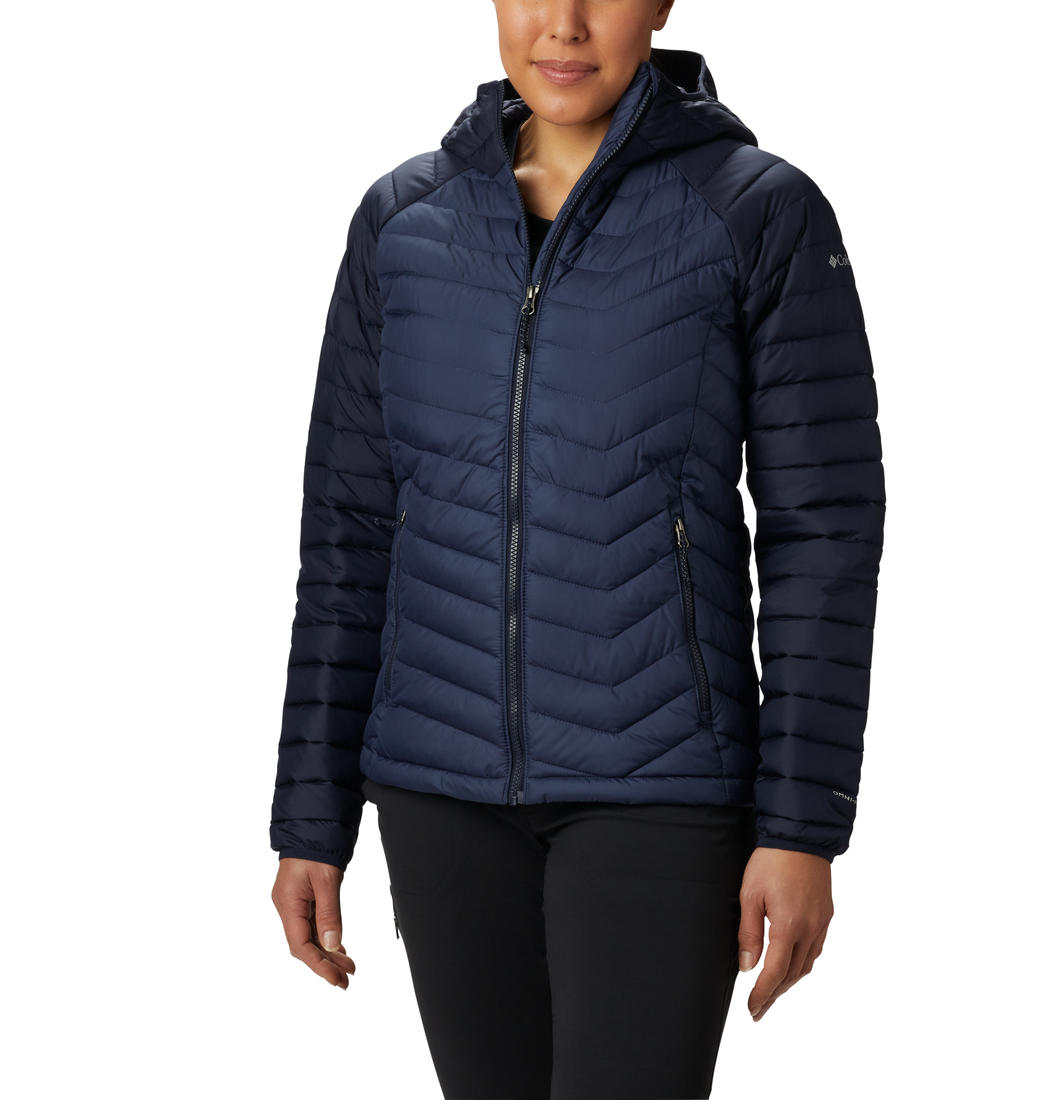 Columbia Women Navy Blue Powder Lite Hooded Jacket