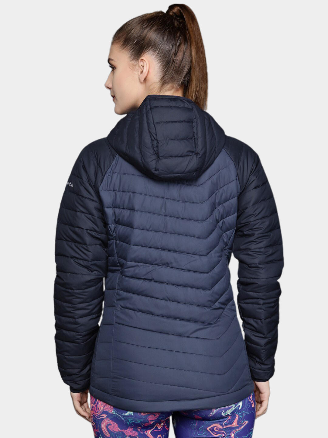 Columbia Women Navy Blue Powder Lite Hooded Jacket