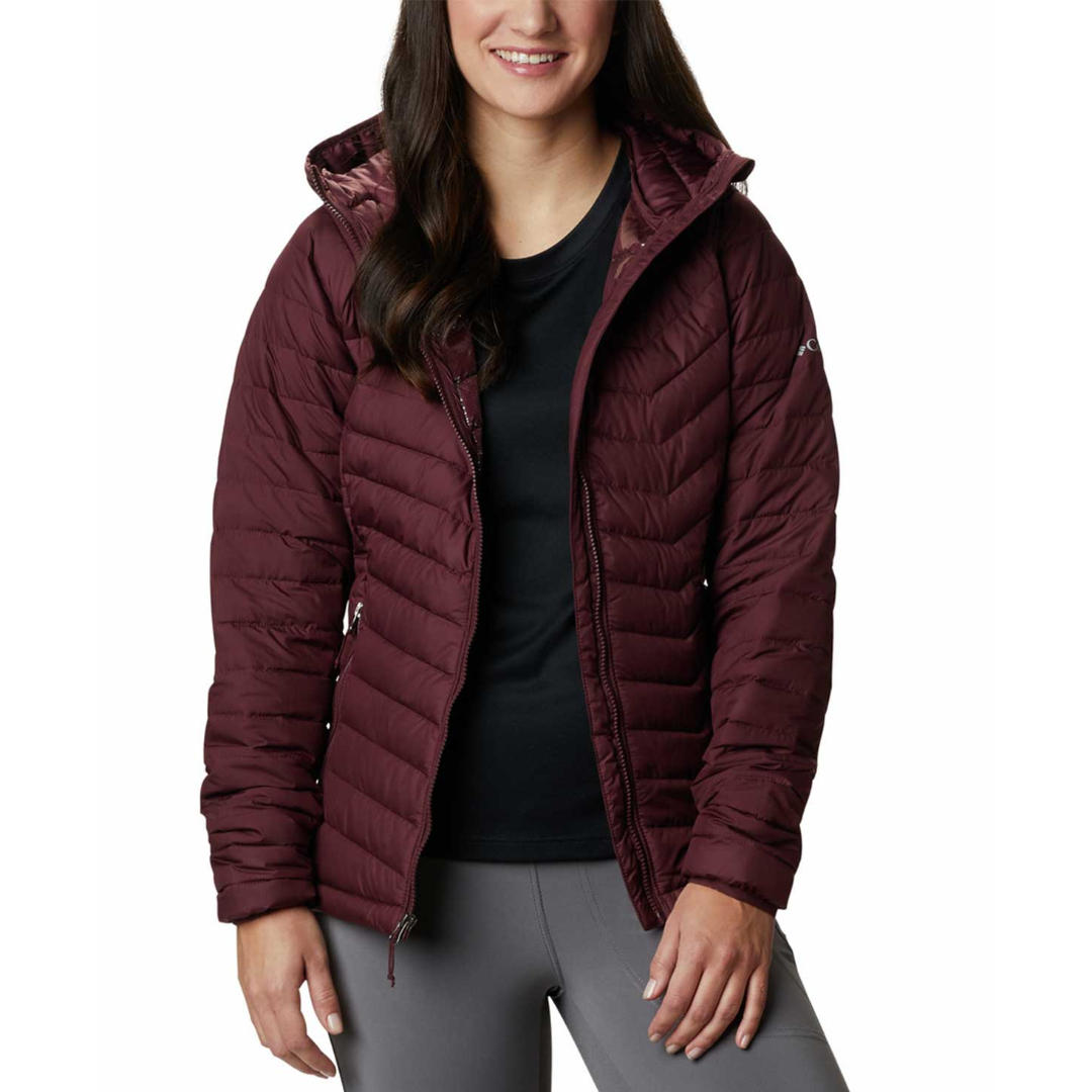 Columbia Women Maroon Powder Lite Hooded Jacket