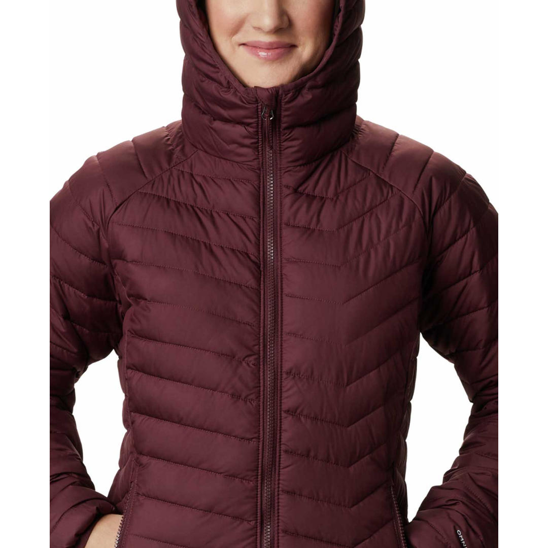 Columbia Women Maroon Powder Lite Hooded Jacket