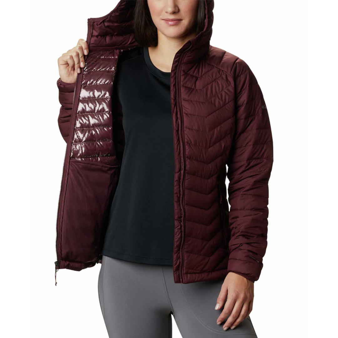Columbia Women Maroon Powder Lite Hooded Jacket