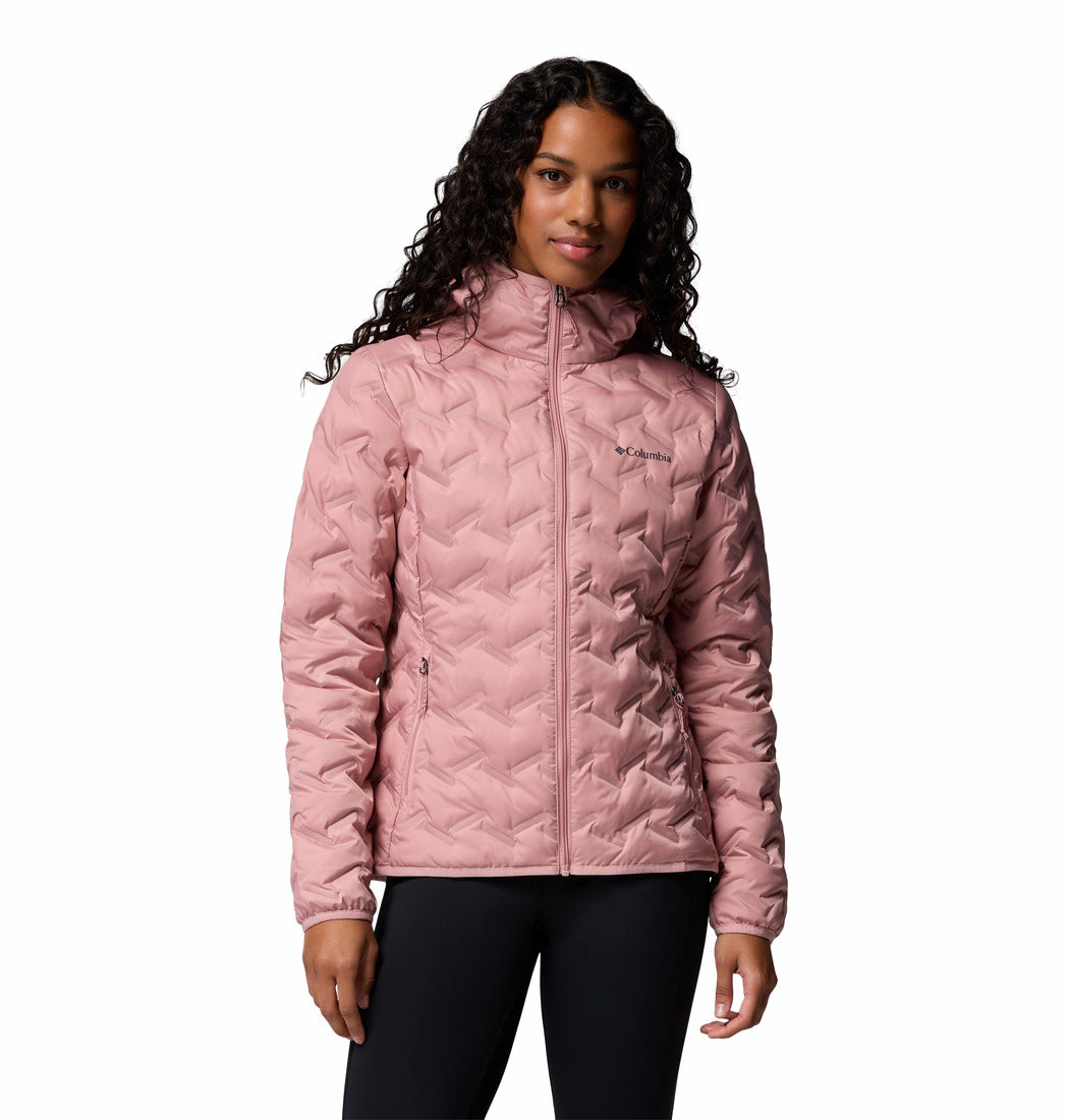 Columbia Women Pink Omni-Heat Reflective Delta Ridge II Hooded Down Jacket (Plus Size)
