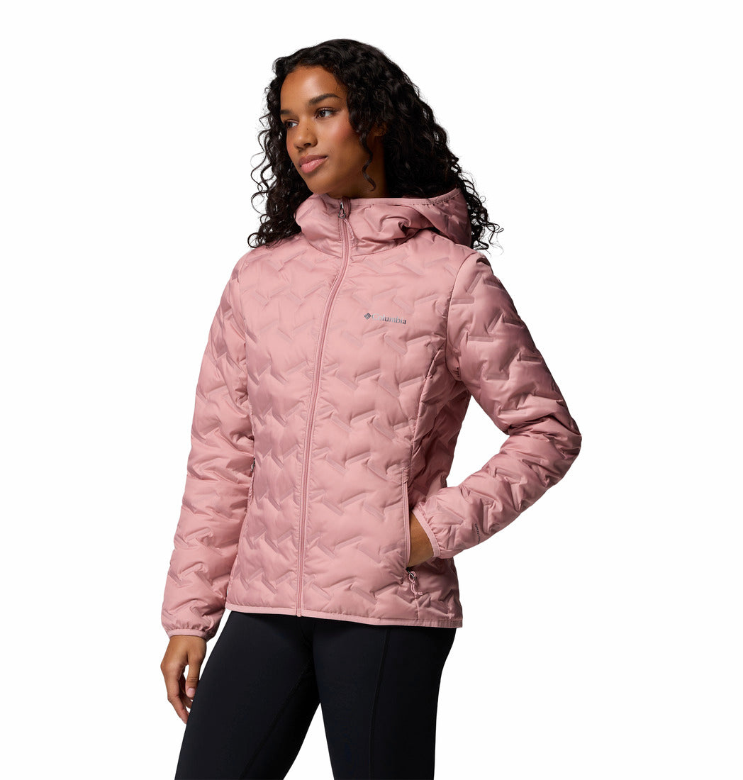 Columbia Women Pink Omni-Heat Reflective Delta Ridge II Hooded Down Jacket (Plus Size)
