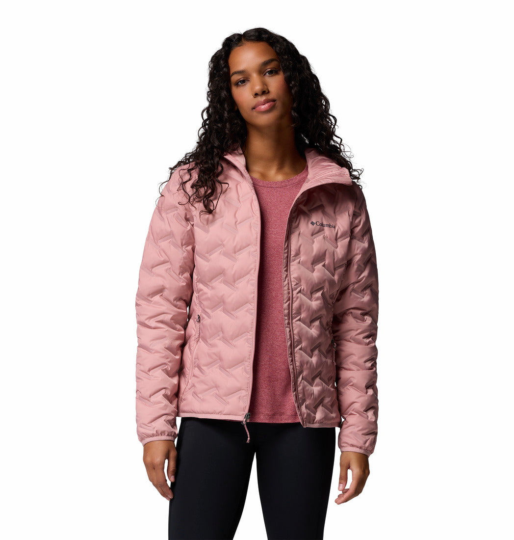 Columbia Women Pink Omni-Heat Reflective Delta Ridge II Hooded Down Jacket (Plus Size)
