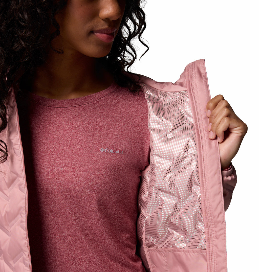 Columbia Women Pink Omni-Heat Reflective Delta Ridge II Hooded Down Jacket (Plus Size)
