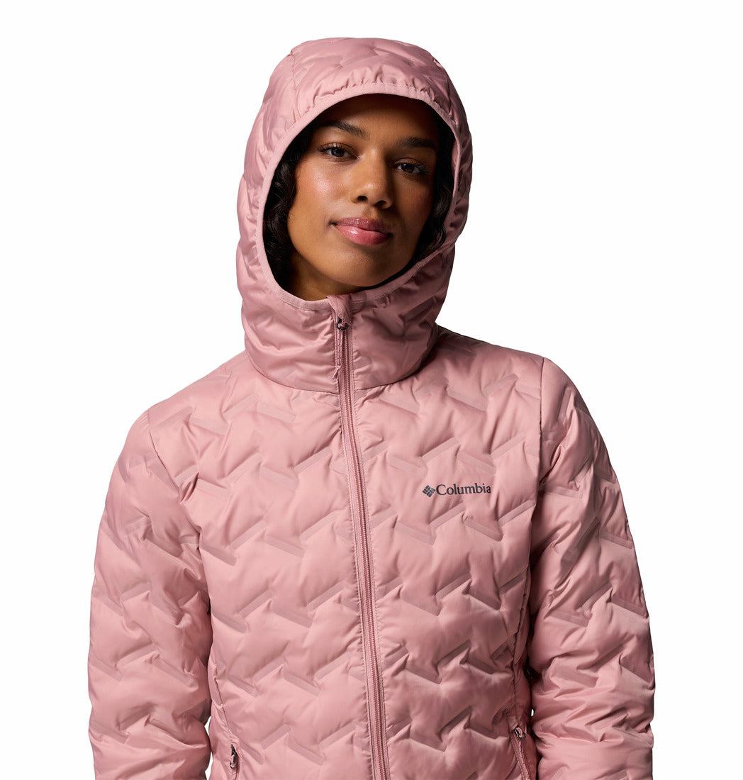 Columbia Women Pink Omni-Heat Reflective Delta Ridge II Hooded Down Jacket (Plus Size)