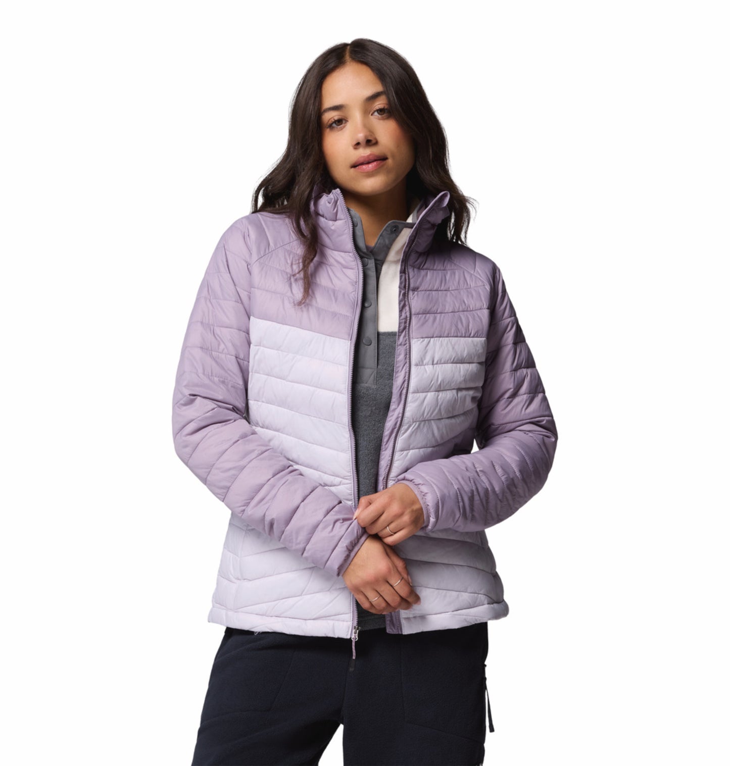 Columbia Women Purple Omni-Shield Powder Pass Down Jacket