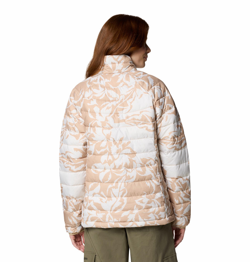 Columbia Womens Brown Powder Lite II Printed Full Zip Jacket