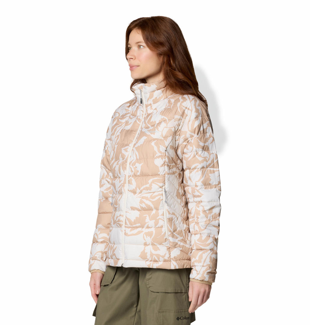 Columbia Womens Brown Powder Lite II Printed Full Zip Jacket