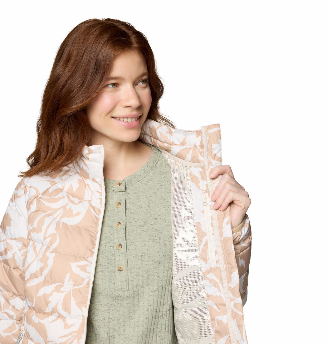 Columbia Womens Brown Powder Lite II Printed Full Zip Jacket
