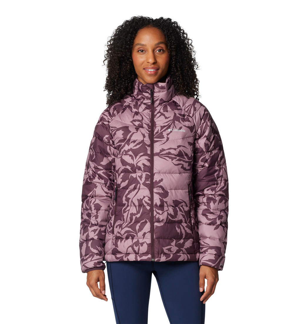 Columbia Womens Purple Powder Lite II Printed Full Zip Jacket