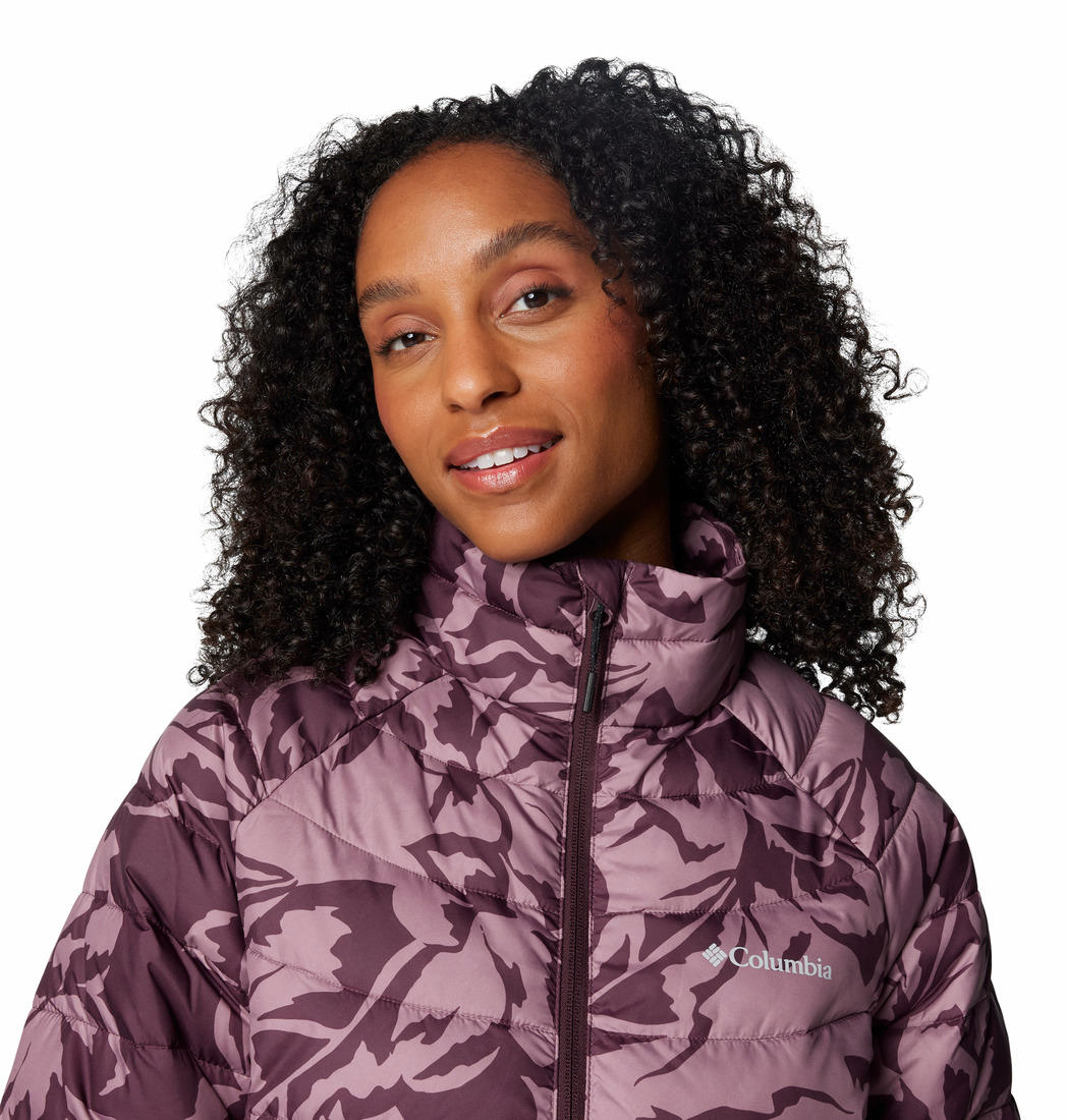 Columbia Womens Purple Powder Lite II Printed Full Zip Jacket